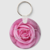 Roos Sleutelhangers Peprsonalized Pink Rose Sleute (Voorkant)