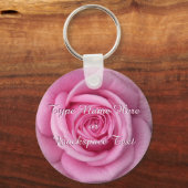 Roos Sleutelhangers Peprsonalized Pink Rose Sleute (Voorkant)