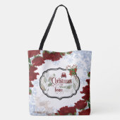 Roos Snowflake Dreaming van een witte kersttoon Tote Bag (Achterkant)