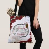 Roos Snowflake Dreaming van een witte kersttoon Tote Bag (Dichtbij)