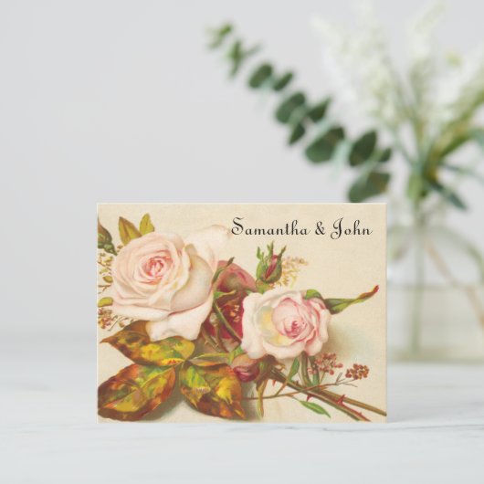  Roos sparen de Datum Aankondigingskaart (Staand voorkant)