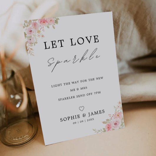 Roos Sparklers Teken, bruiloft Verstuur Uit Teken, Kaart