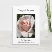 Roos Specialized 40th Wedding Jubileum Kaart (Voorkant)