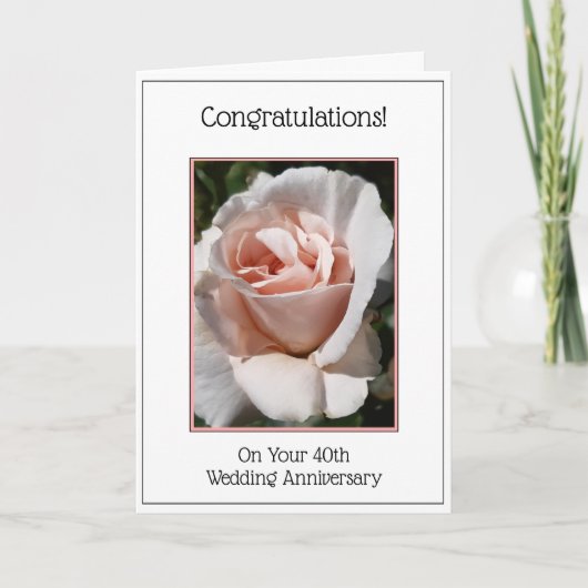 Roos Specialized 40th Wedding Jubileum Kaart (Voorkant)