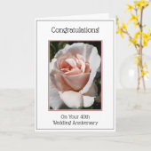 Roos Specialized 40th Wedding Jubileum Kaart (Gele Bloem)