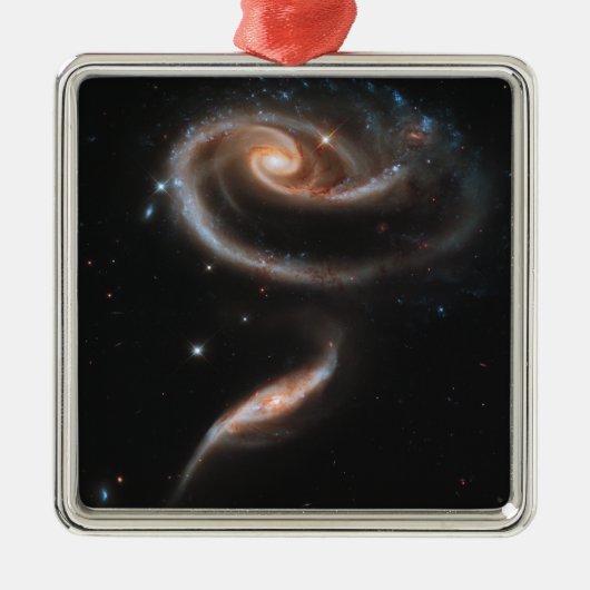 Roos Spiraal Stelsels Metalen Ornament (Voorkant)