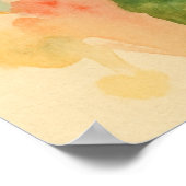 Roos Splash - Floral Waterverf schilderstijl Poster (Hoek)