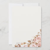 Roos Splendor Bruids Douche Uitnodiging (Achterkant)