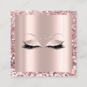 Roos Square Glitter Makeup Lashes VIP Logo Afsprakenkaartje (Achterkant)