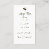 Roos Stengels en Honing Bijen Visitekaartje (Achterkant)