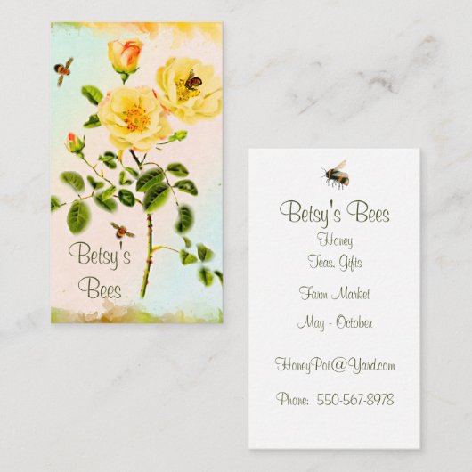 Roos Stengels en Honing Bijen Visitekaartje (Voorkant / Achterkant)