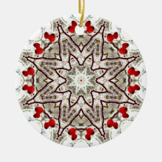 Roos stijgt op ijs keramisch ornament