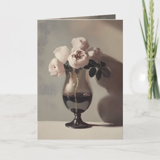  Roos Stilleven Wall Art Set - Elegant Kaart (Voorkant)