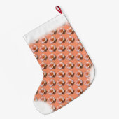 Roos Stocking Peach Roos Kerstmis Stocking Custom Grote Kerstsok (Achterkant (Hangend))