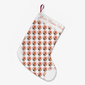 Roos Stocking Peach Roos Kerstmis Stocking Custom Kleine Kerstsok (Voorkant (Hangend))