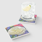 Roos Stone Onderzetter (Zijkant)