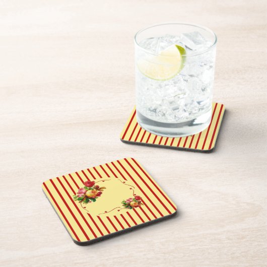 Roos Stripe Cork Onderzetter (Rechterzijde)