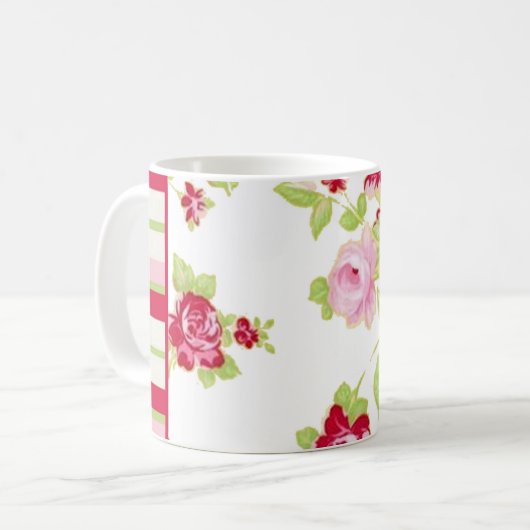Roos Stripe Mok (Voorkant links)