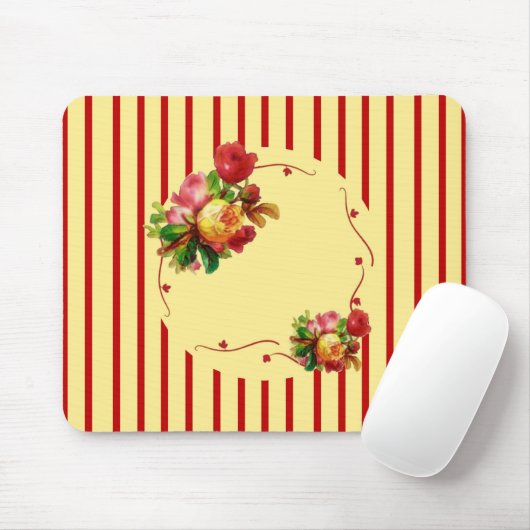 Roos Stripe Mousepad Muismat (Met muis)