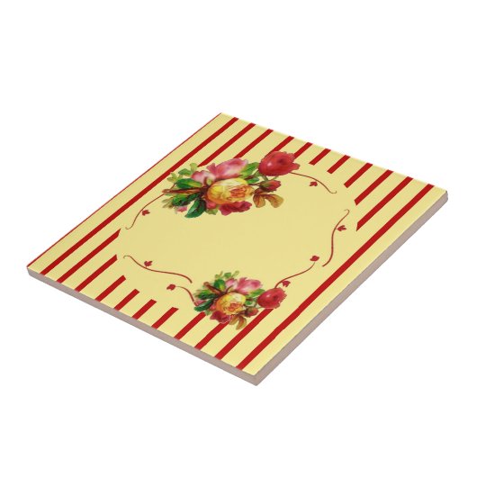 Roos Stripe Tegel Tegeltje (Zijkant)