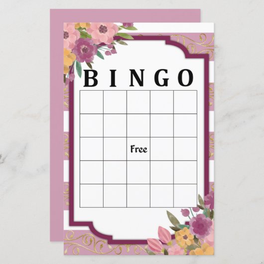 Roos Striped bingo (Voorkant / Achterkant)