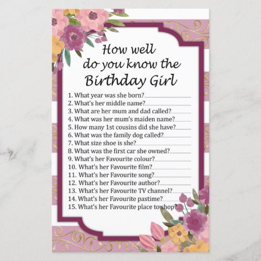 Roos Striped Hoe goed ken je het moedermeisje? (Voorkant)