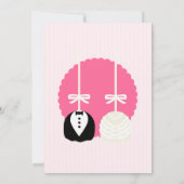 Roos Stripes Cake Pop Wedding Invitting Kaart (Achterkant)