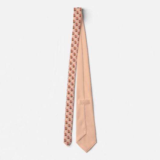 Roos Stropdas Peach Rozen Neckties Wild Roos Gift (Achterkant)