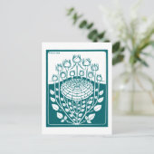 Roos Struik (1919) van Julie de Graag  Woodcut Briefkaart (Staand voorkant)