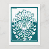 Roos Struik (1919) van Julie de Graag  Woodcut Briefkaart (Voorkant)