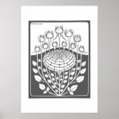 Roos Struik (1919) van Julie de Graag  Woodcut Poster (Voorkant)