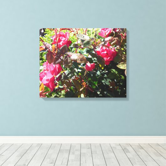 Roos Struik Canvas Afdruk (Insitu (Houten vloer))