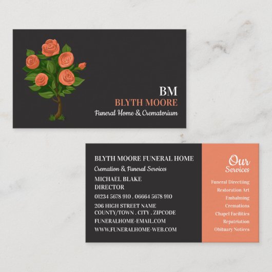 Roos Struik, Funeral Home, Directors Visitekaartje (Voorkant / Achterkant)