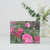 Roos Struik Happy Pink Roses Quote German Proverb Briefkaart (Staand voorkant)
