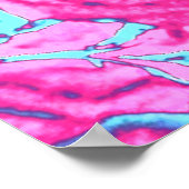 Roos Struik-Retro roze & blauw Poster (Hoek)