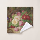 Roos stuk op de bosvloer met vlinders bad handdoek (Wasdoekje)