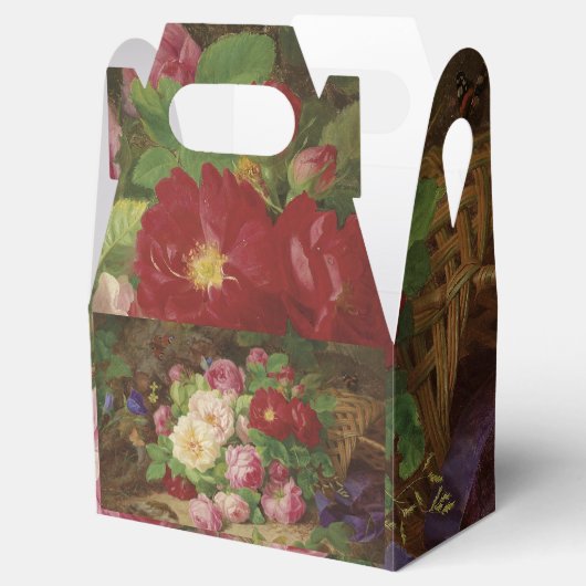 Roos stuk op de bosvloer met vlinders bedankdoosjes (Geopend)