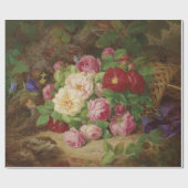 Roos stuk op de bosvloer met vlinders cadeaupapier (Vlak)