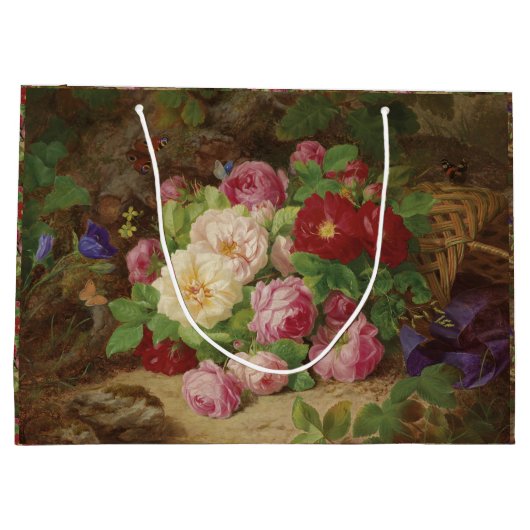 Roos stuk op de bosvloer met vlinders groot cadeauzakje (Achterkant)