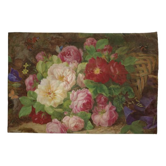 Roos stuk op de bosvloer met vlinders kussensloop (Achterkant-Links)