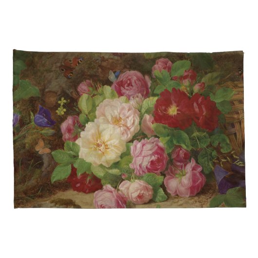 Roos stuk op de bosvloer met vlinders kussensloop (Achterkant-Rechts)