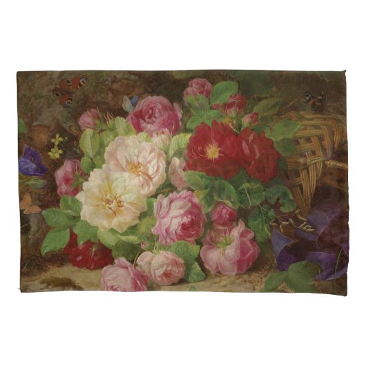 Roos stuk op de bosvloer met vlinders kussensloop (Voorkant-Links)