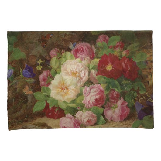 Roos stuk op de bosvloer met vlinders kussensloop (Voorkant-Rechts)