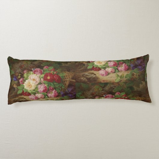 Roos stuk op de bosvloer met vlinders lichaamskussen (Achterkant)