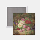 Roos stuk op de bosvloer met vlinders magneet (Voorkant / Achterkant)