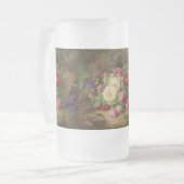 Roos stuk op de bosvloer met vlinders matglas bierpul (Voorkant links)