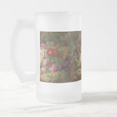 Roos stuk op de bosvloer met vlinders matglas bierpul (Links)