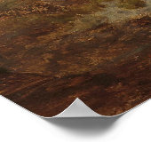 Roos stuk op de bosvloer met vlinders poster (Hoek)