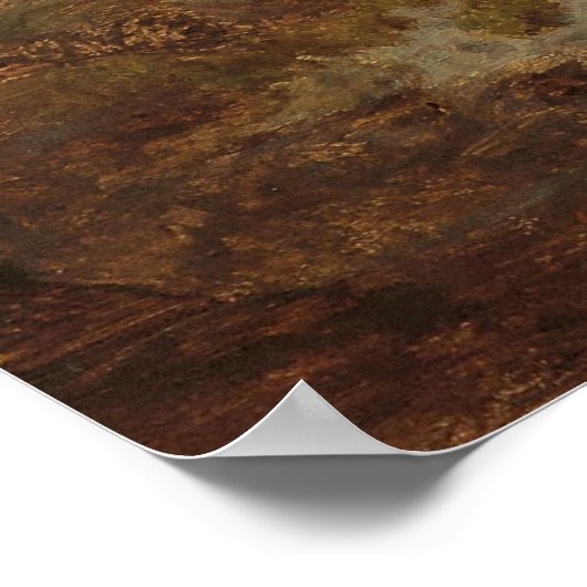 Roos stuk op de bosvloer met vlinders poster (Hoek)