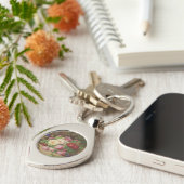 Roos stuk op de bosvloer met vlinders sleutelhanger (Zijkant)